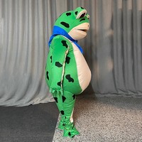 Костюм-маскот лягушки унисекс для взрослых со светодиодной подсветкой для сценических выступлений, из полиэстера, для Хэллоуина, Рождества, выпускного, Дня святого Валентина