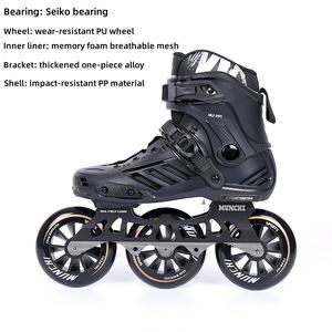 <span class=keywords><strong>Patins</strong></span> en Ligne de Vitesse Professionnels de Haute Qualité 3 Roues pour Homme Adulte, Chaussures de Roller pour Extérieur avec Effet Clignotant - Product Image 2