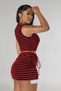 Completo Sportivo da Donna 2024, Set Due Pezzi Corto Stile Biker, Tuta da Jogging Estiva a Righe per Fitness <span class=keywords><strong>e</strong></span> Palestra - Product Image 5