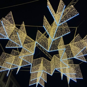 Ngoài trời lớn dẫn bông tuyết tác phẩm điêu khắc <span class=keywords><strong>2D</strong></span> Dây ánh sáng bóng tuyết Flakes cho Giáng sinh hiển thị mô hình đèn - Product Image 3