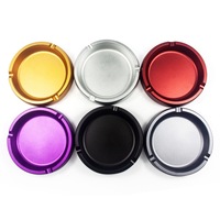 Cendrier rond portable de luxe personnalisé de 100 mm en aluminium, cendrier à cigares en acier inoxydable, cendrier en métal pour la maison