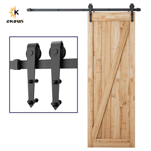 Oksun Quincaillerie pour <span class=keywords><strong>porte</strong></span> <span class=keywords><strong>coulissante</strong></span> de grange, système de <span class=keywords><strong>rail</strong></span> invisible sans trace, <span class=keywords><strong>porte</strong></span> <span class=keywords><strong>coulissante</strong></span> bidirectionnelle, kit de quincaillerie à amortisseur - Product Image 1