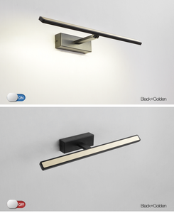 Applique murale LED moderne en alliage d'aluminium noir, abat-jour rectangulaire, lumière blanc chaud 3500K, culot E27, commande par interrupteur, éclairage de salle de bain - Product Image 4