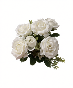 Bouquet di Rose Artificiali in Seta, 12 Pezzi, Fiori Bianchi Realistici per Matrimoni e Decorazioni Domestiche - Product Image 1