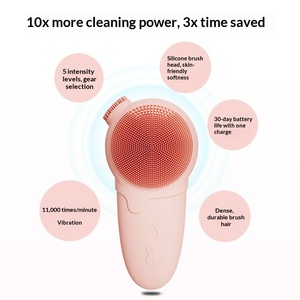 Appareil de nettoyage du visage à vibration, étanche, en silicone, masseur nettoyant électrique, brosse nettoyante pour le visage - Product Image 4