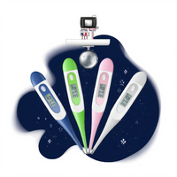 Termometer Digital Nirkabel Medis Soft Head dengan Layar LCD, Termometer Elektronik Celcius untuk Penggunaan Rumah Tangga