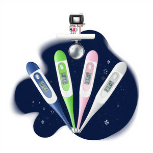 नरम सिर चिकित्सा वायरलेस डिजिटल तापमान थर्मामीटर घरेलू उपयोग के लिए एलसीडी डिस्प्ले के साथ हल्के सिर - Product Image 3