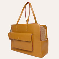 Sac à dos de transport pour chien en cuir végétalien de luxe personnalisé pour petits chiens, souple, grande capacité, avec bandoulière réglable