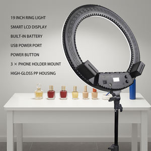 FOSOTO Nouveau Grand Anneau Lumineux LED de 19 Pouces avec Batterie 3200-5600K Éclairage Photographique Lampe sur Pied avec Trépied et Pince pour Téléphone - Product Image 6