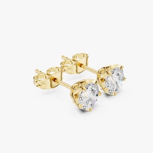 Pendientes de Diamantes Solitarios de Alta Calidad para Mujer con Acabado Brillante para Bodas y Compromisos Disponibles para la Venta - Product Image 4