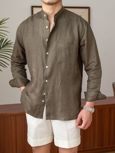 Camicia da <span class=keywords><strong>uomo</strong></span> Casual da <span class=keywords><strong>uomo</strong></span> <span class=keywords><strong>in</strong></span> cotone a manica lunga camicetta di <span class=keywords><strong>lino</strong></span> <span class=keywords><strong>abbigliamento</strong></span> oversize da <span class=keywords><strong>uomo</strong></span> pura camicia di <span class=keywords><strong>lino</strong></span> 100% per gli uomini - Product Image 4