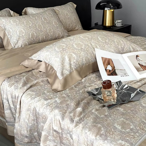Hiện đại sang trọng phong cách Châu Âu cao cấp Vua Kích thước <span class=keywords><strong>Comforter</strong></span> Bộ bốn mảnh đặt tấm Ga Trải Giường Quilt bộ đồ giường đám cưới - Product Image 1