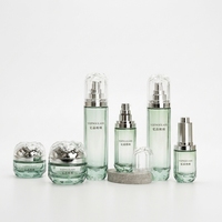 Bouteilles et pots en verre pour soins de la peau, impression personnalisée, multicolores, à fond géométrique facetté, 20g 50g 30ml 40ml 100ml 120ml, pack