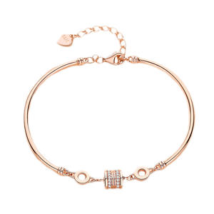Custom Jewelry 925 Sterling Silver Small <strong>Waist</strong> Rose Gold Plated Bangle Anjustable <strong>Bracelet</strong> Women Fashion Jewelry <strong>Bracelet</strong> - Product Image 2