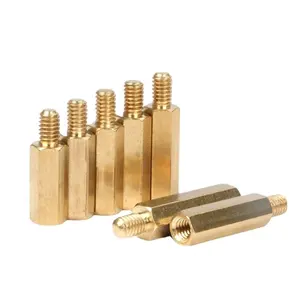 Custom Made High Quality Brass Copper M2 M3 Round Knurled Internal Thread Cylinder Stud Screw Standoff Screw