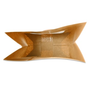 Sacs à fond plat rectangulaires en M avec fenêtre transparente 11x6x23,5 cm, sacs de rangement pour collations en kraft à base de plantes - Product Image 2