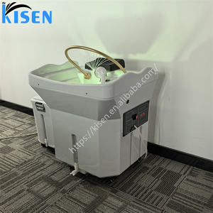 Tanque de agua portátil de 60L y tanque sucio de 18L Muebles de spa Lavado de cabello móvil Champú Lavabo Silla Tazón con terapia de cabeza y vaporizador - Product Image 3