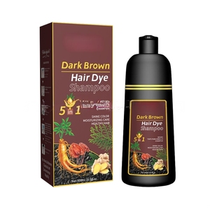Champú en Crema Profesional para Cabello Oscuro, Tinte Negro Natural Sin Amoníaco, Uso Doméstico, con Brillo Cristalino y Coloración Permanente - Product Image 5