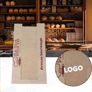 Customized Logo Eco-Friendly Recyclable Disposable <b>Biodegradable</b> Burger Restaurant Fast Food Square Bottom Kraft <b>Paper</b> Bag - Product Image 1