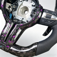 Volant sport en cuir violet et fibre de carbone forgée pour BMW X1 X2 X3 X4 X5 X6 F10 F11 F20 F30 F32 F36 F44 F13 F15 F85 F23
