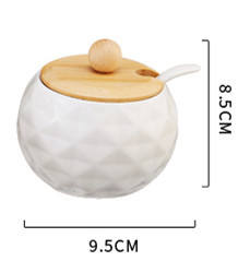 Vendita calda di bambù naturale vasetto di spezie vaso di condimento con olamehome di bambù vassoio di porcellana pentola di condimento per uso domestico - Product Image 5