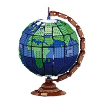 Série créative MOC, ensemble de blocs de construction DIY, modèle de puzzle de globe à l'échelle 1:8, jouet en plastique ABS, >14 ans, bâtiments modernes, unisexe, 031001