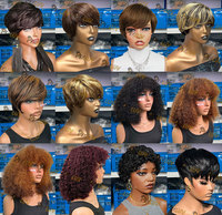Peluca de Cabello Humano Corto, Corte Pixie, Pelucas Sin Pegamento, Cabello Natural, Color Marrón, Peluca de Cabello Humano Corte Pixie, Mayorista de Pelucas Cortas Pixie