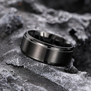 Anillo de boda de tungsteno DJ087 para hombre, diseño geométrico moderno, acabado liso, 8 mm de ancho, joyería de moda - Product Image 4