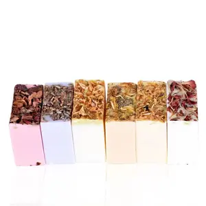 Wholesale Custom Private Label Organic Handmade Natural Soap Bar Colorful With Dry Flower Bath Soap Bar