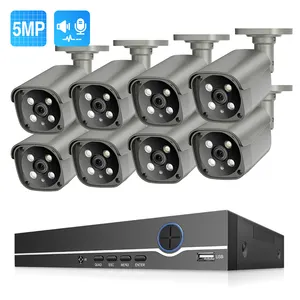 Techage Kamera IP Poe Full HD, Kamera IP CCTV IR Penglihatan Malam Sistem Keamanan Video Mendukung Audio 2 Arah