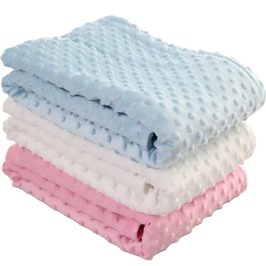 Soft Newborn Sherpa Fleece Warm Dot Minky Baby Blanket For baby