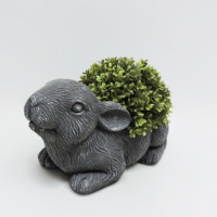 Décoration intérieure extérieure résistante Plante artificielle en pot en fibre de verre Pot en forme d'animal Décoration de plantes artificielles