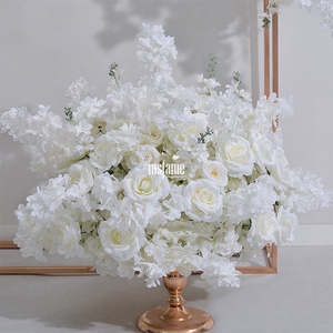 Customized White Artificial Flowers Decor Wedding Decoration De Fiestas Decorative <strong>Objects</strong> Flower Backdrop - Product Image 2