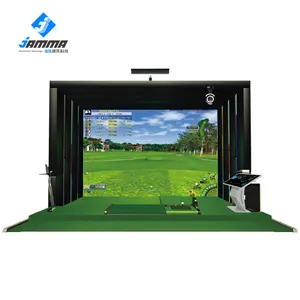 Kapalı golf simülatörü interaktif projeksiyon golf oyunu golf simülatörü ekran