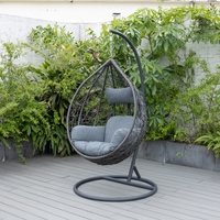 Chaise de jardin d'extérieur en osier en forme d'oeuf super confortable