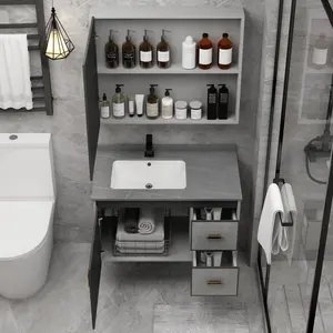 Fabbrica direttamente moderno Hotel appeso specchio impermeabile lavabo vanità mobiletto del bagno in alluminio