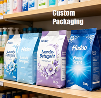 Lessive en poudre florale écologique en gros, sac de 1 kg, détergent de haute qualité, détachant, emballage personnalisé, usine OEM/ODM, prix bas