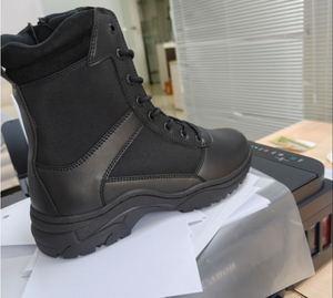 TSB01-7 Wholesale Highquality Side Zipper Mid-cut <b>Hiking</b> Shoes Waterproof Anti Slip Wear-Proof Tactical <b>Boots</b> Black Men Shoes - Product Image 4