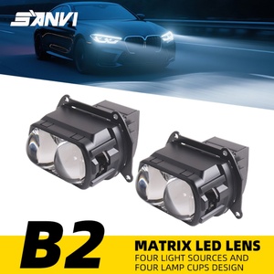 Sanvi New Strong B2 Matrix Square Lens Led Headlights 3 Inch 68w 5500k Auxiliary Biled <b>Light</b> Car Lamp - Product Image 2