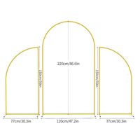 Support d'arche métallique pour toile de fond, ensemble de 3 pièces, support d'arche pour toile de fond de mariage, support de ballons, arche en forme d'éventail pour toile de fond