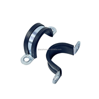 Colliers de serrage en U galvanisés polis avec joints double couche en caoutchouc EPDM isolés, largeur de bande 15/20 mm pour système métrique