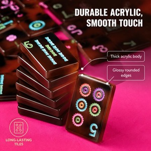 <span class=keywords><strong>Mahjong</strong></span> américain de luxe à motif écaille de tortue forestière, 160 cartes en acrylique de qualité supérieure, 4 joueurs, résistant à l'eau, durable, écologique - Product Image 3