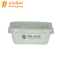 Boîte à sandwichs rectangulaire jetable en Malaisie avec impression personnalisée blanche, moule plumeux pour collations et épicerie, tasse de Singapour