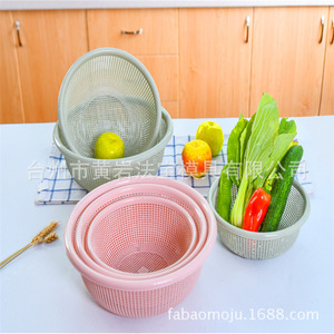 Ensemble de paniers de lavage de légumes ronds en plastique, plusieurs tailles, passoire égouttoir de cuisine pour fruits - Product Image 2