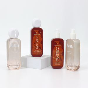 Luxe Lotion Pomp <span class=keywords><strong>Spray</strong></span> Fles Emulsie Gezicht Huidverzorging Moisturizer Serum Olie Lichaam Toner Glas Zonnebank Olie Fles Met Houten Dop - Product Image 2