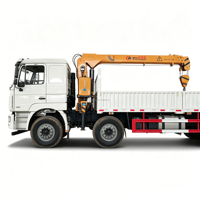 Grue à flèche droite montée sur camion de 16 tonnes à haute capacité avec stabilisateurs pour le chargement de machines lourdes et la logistique de grands projets