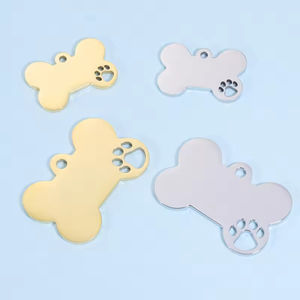Personalizado DIY acero inoxidable en blanco sello personalizado logotipo <span class=keywords><strong>perro</strong></span> hueso hueco pata colgante encantos para collar pulsera - Product Image 3