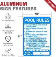 Panneau d'avertissement en aluminium pour les règles de la piscine, plaque de réglementation de sécurité pour piscine extérieure, pour piscine publique ou privée