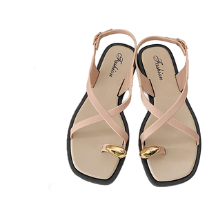 2025 nuovo stile da <span class=keywords><strong>donna</strong></span> estivo Roman perizoma <span class=keywords><strong>scarpe</strong></span> Casual da esterno con fibbia alla moda in PVC di tendenza - Product Image 1