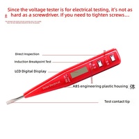 Testeur de tension numérique Delixi, tournevis inductif LED pour électricien, testeur de continuité 12-250V AC/DC, usage commercial et domestique